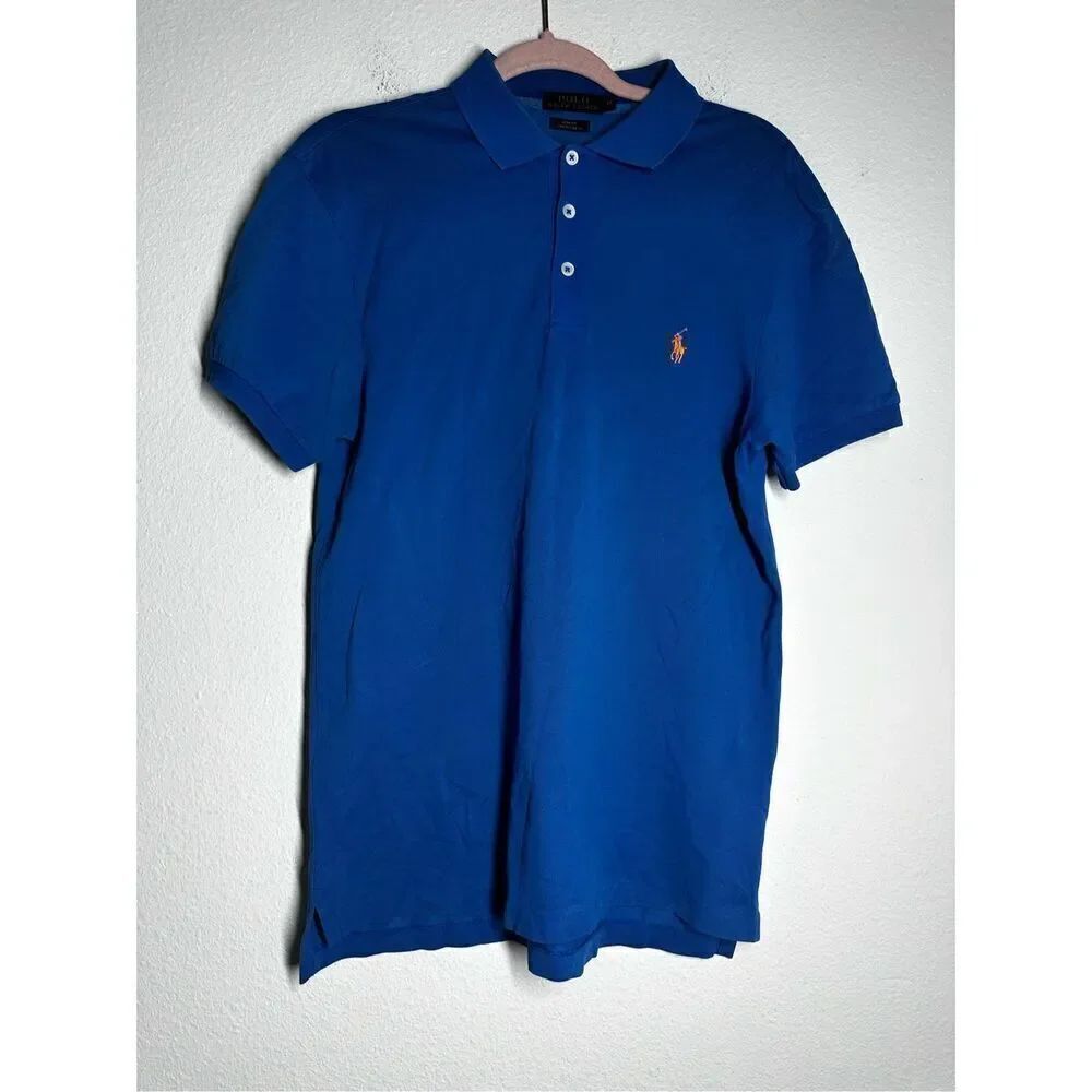 Polo Ralph Lauren Men’s Slim Fit Stretch Mesh Blue Embroidered Logo Sz M *Notes